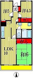 アンリベール2 3LDKの間取図画像