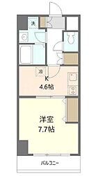 サンライズ八咲 1Kの間取図画像
