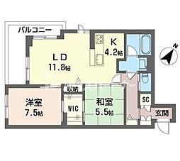 クラシアム西千葉 2LDKの間取図画像