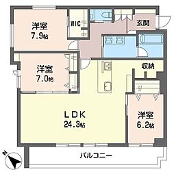 ツイン・フェリーチェ 3LDKの間取図画像