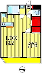 メイアジュール登戸 1LDKの間取図画像