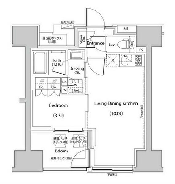 ザ・パークハビオ人形町レジデンス 1104｜東京都中央区日本橋久松町(賃貸マンション1LDK・11階・31.61㎡)の写真 その2