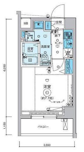 リヴシティ横濱インサイト 704｜神奈川県横浜市南区睦町1丁目(賃貸マンション1K・7階・21.92㎡)の写真 その2