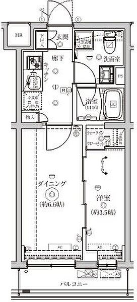 ベルシード野毛山公園 206｜神奈川県横浜市西区老松町(賃貸マンション1DK・2階・30.15㎡)の写真 その2