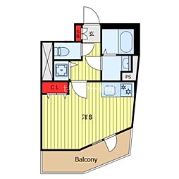 Liberte町屋 3階ワンルームの間取り