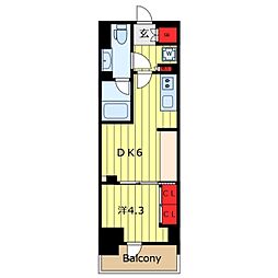 Brillia ist 町屋 5階1DKの間取り