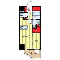アヴァンカーサ町屋 4階1LDKの間取り