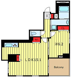 MEIN SCHLOSS三河島 8階1LDKの間取り