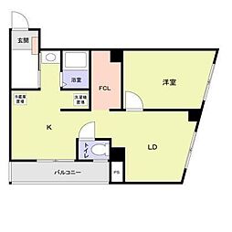 寿ビル 403 4階1LDKの間取り