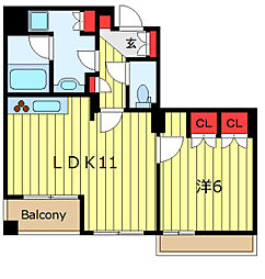 フレンシア田端道灌山 1LDKの間取図画像