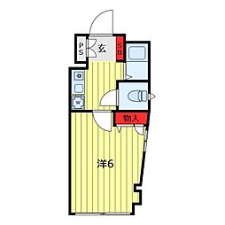 エイビル 1Kの間取図画像