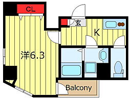 ブリヤン諏訪台 1Kの間取図画像
