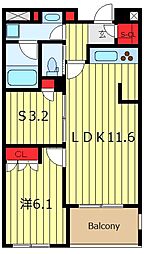 フレンシア田端南 1SLDKの間取図画像