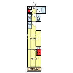 CREATIF文京千駄木 1DKの間取図画像