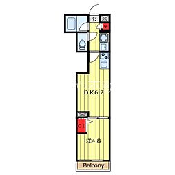 ロスアルコス千駄木 1DKの間取図画像