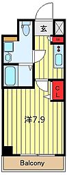 グランスカイ町屋 1Kの間取図画像