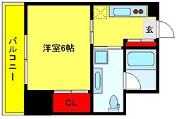 ステイシス町屋 1Kの間取図画像