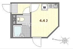 Well-being日暮里北 ワンルームの間取図画像