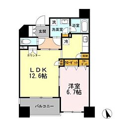 カスタリア荒川 1LDKの間取図画像