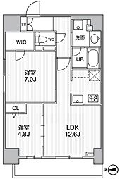 THEパームス熊野前 2LDKの間取図画像