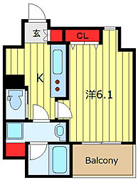 CITYPRIME東日暮里 1Kの間取図画像