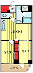 ルフレプレミアム日暮里 2LDKの間取図画像