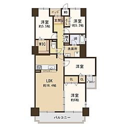 パームスクエアジェームス山 4LDKの間取図画像