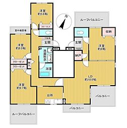 西神南ヒルズ4番館 4LDKの間取図画像
