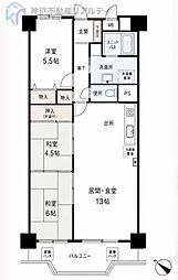 明石アーバンライフ 3LDKの間取図画像