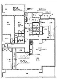 オークスクエア西神中央7番館 3LDKの間取図画像