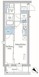 品川区旗の台5丁目マンション 1DKの間取図画像