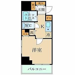 スカイコートヴァンテアン早稲田 1Kの間取図画像