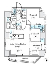 プライムブリス新御徒町 3LDKの間取図画像
