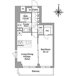 BPRレジデンス大島 1LDKの間取図画像