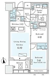 パークコート ザ・三番町ハウス 2LDKの間取図画像
