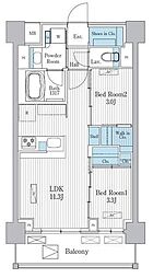 Terra蚕糸の森 2LDKの間取図画像