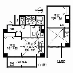 NTPRレジデンス芝浦 2LDKの間取図画像
