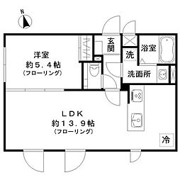 ストライプス豪徳寺 1LDKの間取図画像