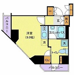 ダイナシティ西新宿 ワンルームの間取図画像