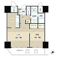トレステージ目黒 1LDKの間取図画像