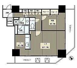 トレステージ目黒 1LDKの間取図画像