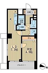 KDXレジデンス幡ヶ谷 1LDKの間取図画像