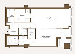 平河町森タワーレジデンス 1LDKの間取図画像
