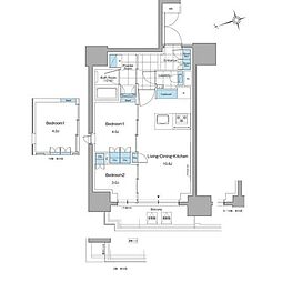 ルフォンプログレ本郷三丁目 2LDKの間取図画像