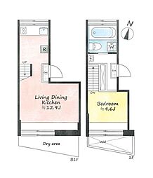 RBM目黒レジデンス 1LDKの間取図画像