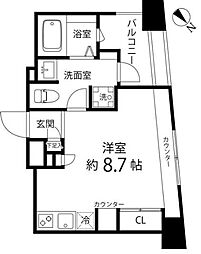レニール本駒込 ワンルームの間取図画像