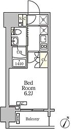 ジオエント白金台 1Kの間取図画像
