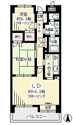 粕谷ツインビル 2LDKの間取図画像