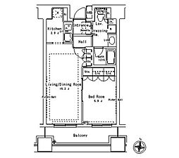 パークアクシス御茶ノ水ステージ 1LDKの間取図画像
