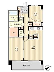 HF若林公園レジデンス 2LDKの間取図画像